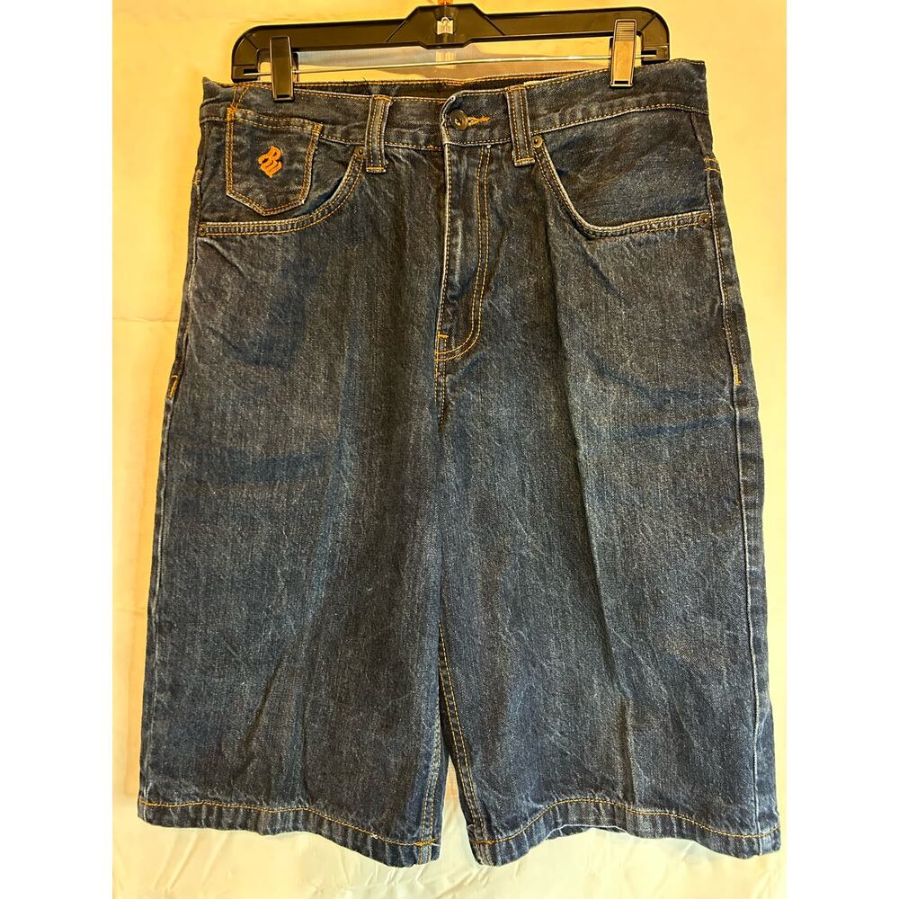 Men's 34 Denim Jean Shorts Parish GUC Distressed Embellished Pockets